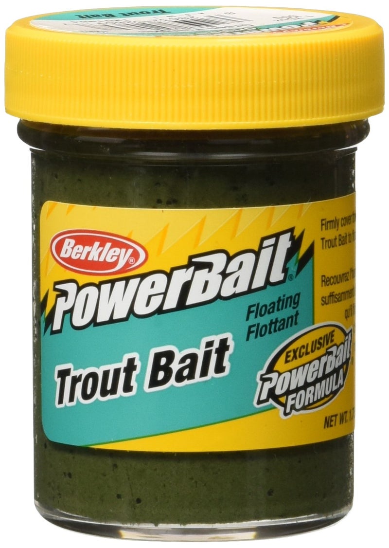 Berkley PowerBait Trout Bait, Green Pumpkin, Fishing Dough Bait, Scent Dispersion Technology, Irresistible Scent and Flavor, Moldable and Easy to Use